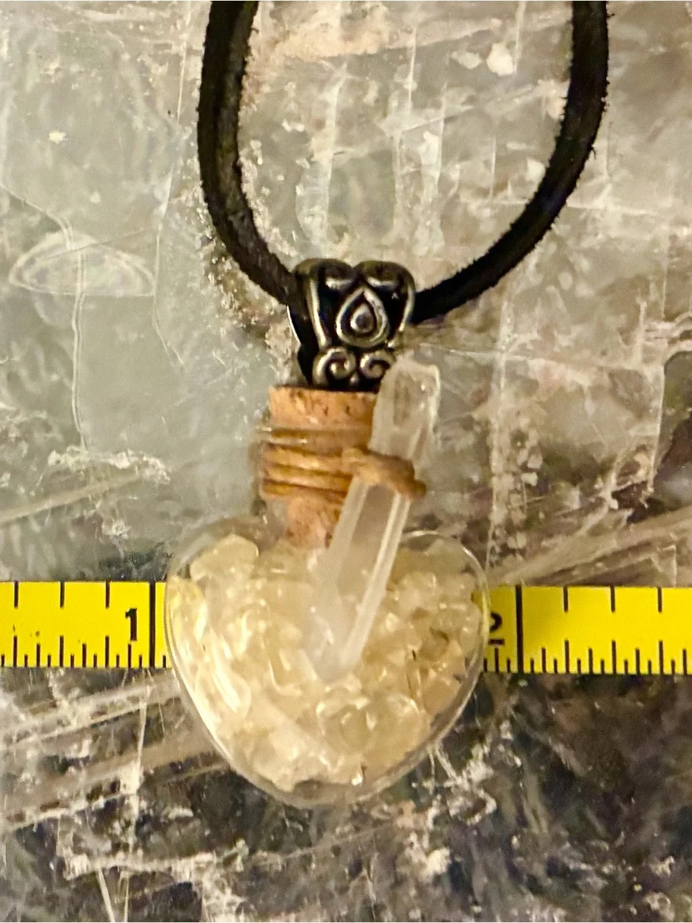 Handmade Citrine Heart Crystal Pendant Necklace